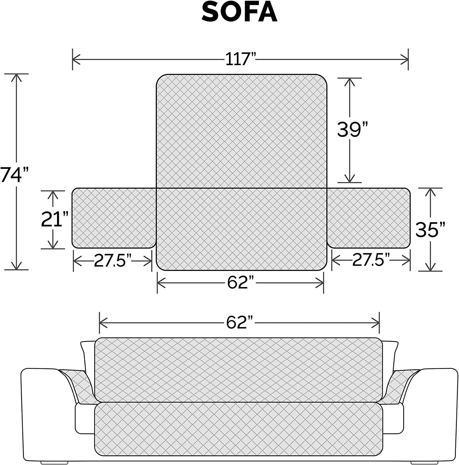 Productos Para Mascotas Protector De Muebles De Sofá Reversible - Espresso/Arcilla, Sofá