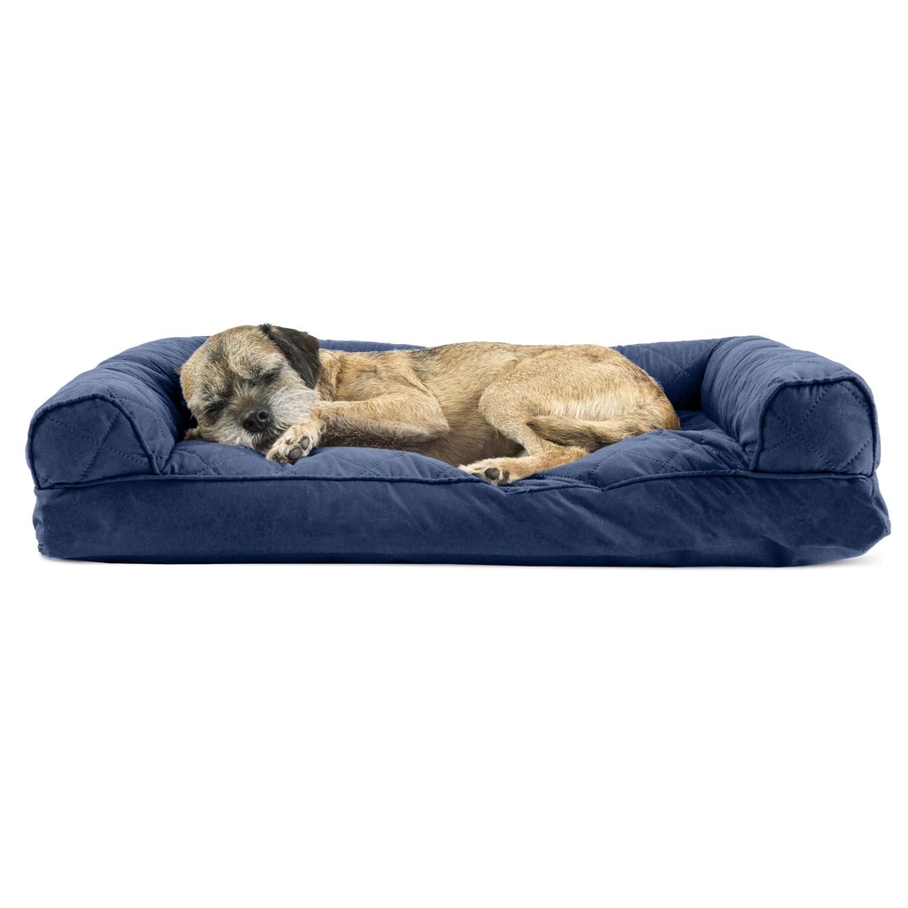 Pet Products Quilted Pillow Sofa Pet Bed for Dogs & Cats - Navy, Medium