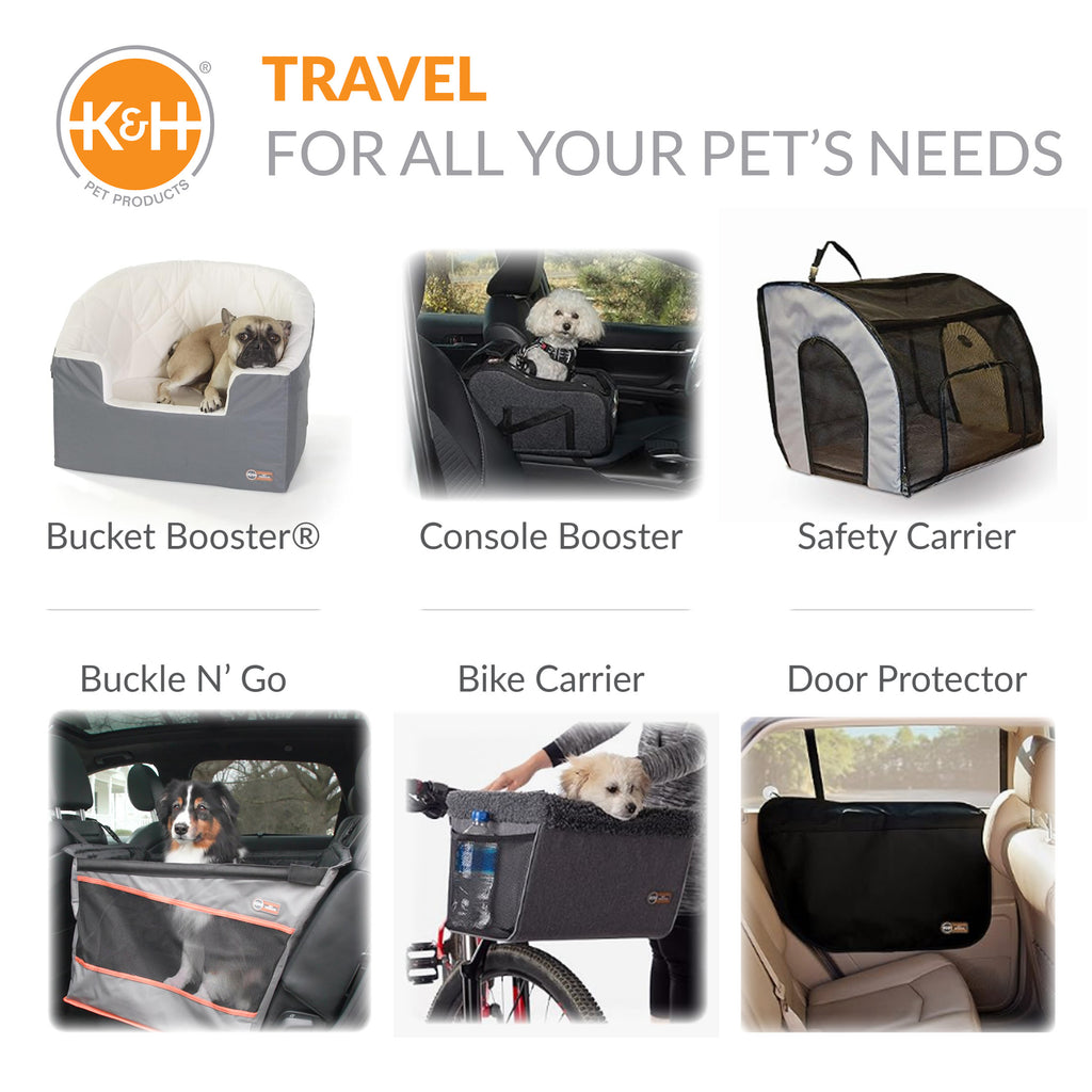 Bucket Booster Dog Car Seat Knockdown Black/Cream Small