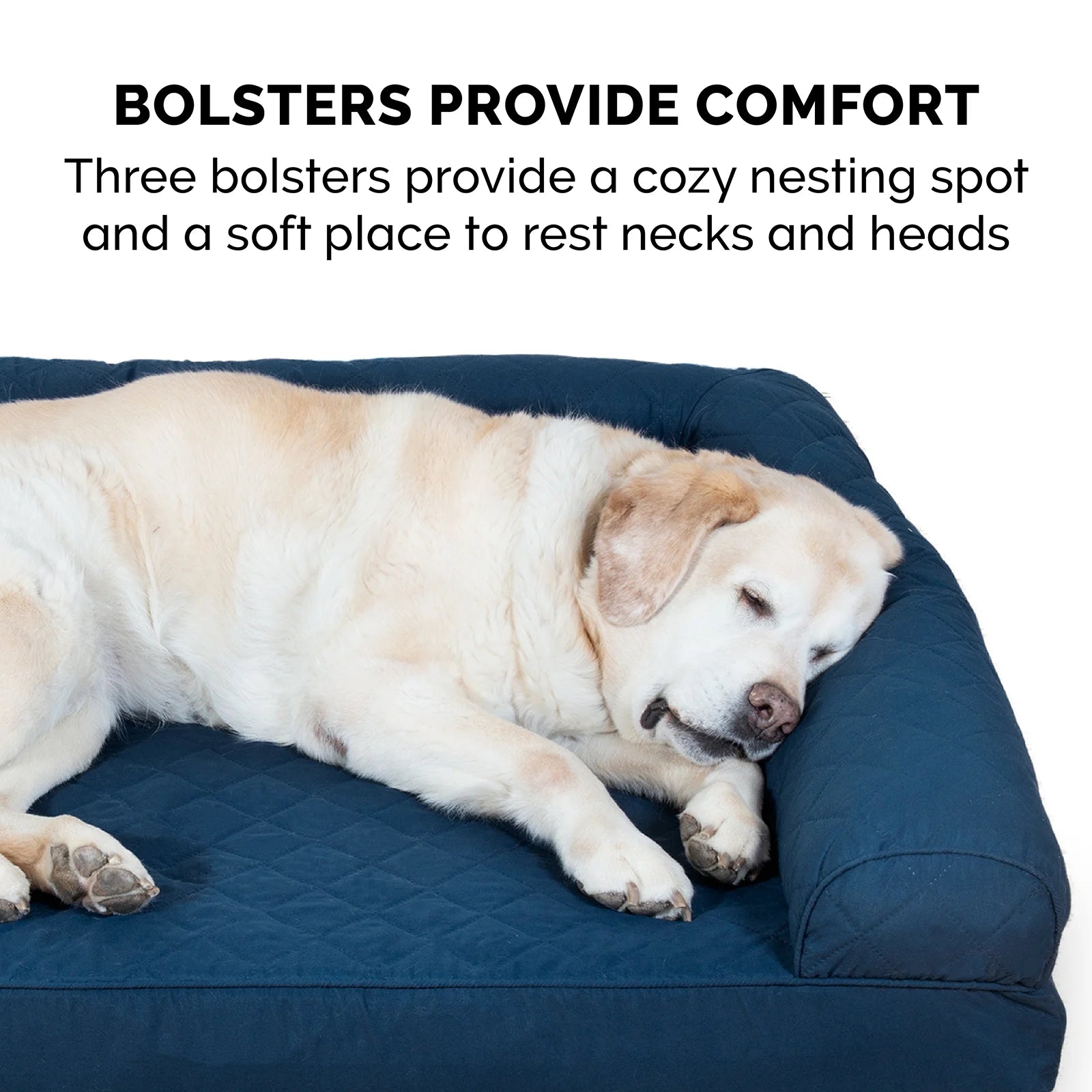 Pet Products Quilted Pillow Sofa Pet Bed for Dogs & Cats - Navy, Medium