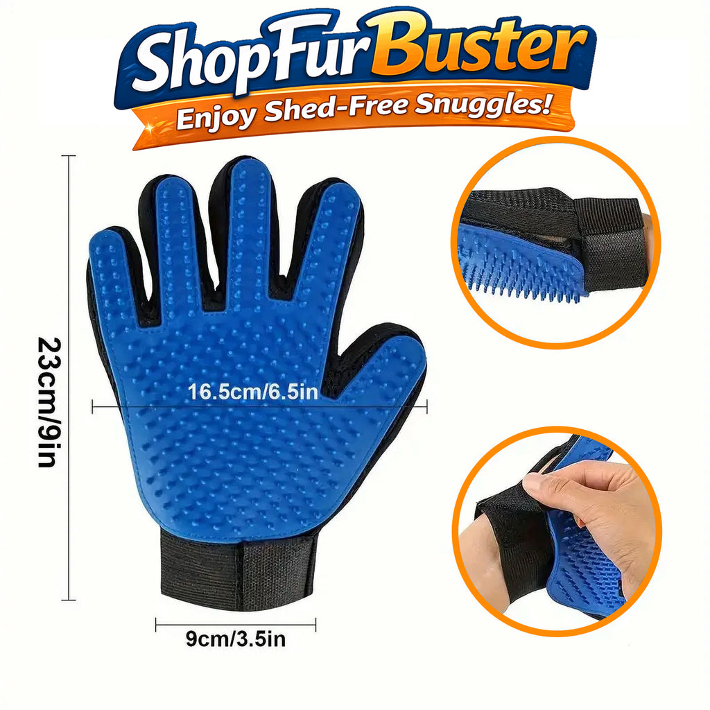 Pet Grooming Glove for Shedding Control and Furniture Hair Removal
